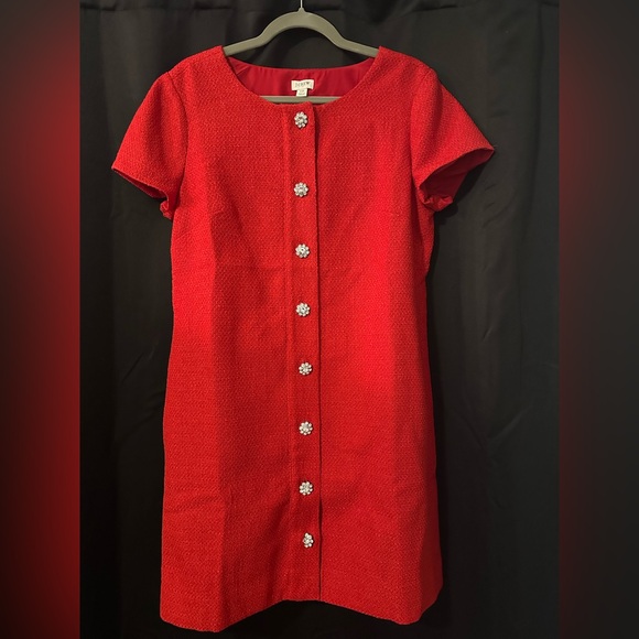 NWOT - J Crew Tweed Dress with Jewel Buttons - Picture 2 of 3